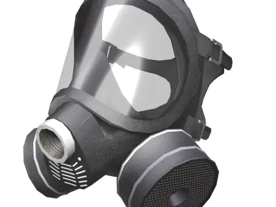 Gas Face Full Mask Respirator Low Poly Low-poly 3D model
