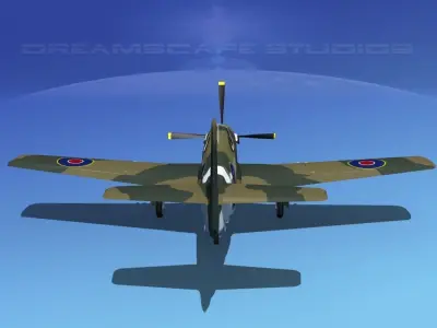 North American Mustang X RAF V01 3D model
