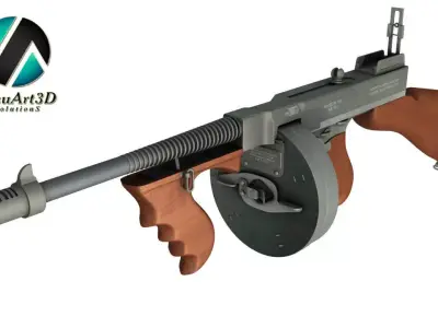 Tommy gun Machinegun 3D model