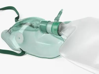 Inflated Oxygen Delivery Mask Green 3D model
