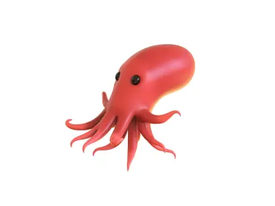 Cartoon Octopus v002 3D model
