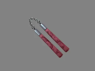 Nunchakus taiwanese jiu-jitsu Low-poly 3D model