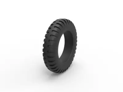 Old truck tire Scale 1 to 25 3D print model
