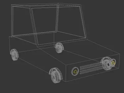 Low Poly Mini car Low-poly 3D model