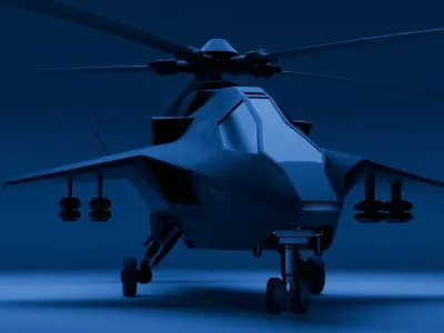 Attack Helicopter Low-poly 3D model