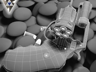 Revolver Pitt bull 9mm 3D model