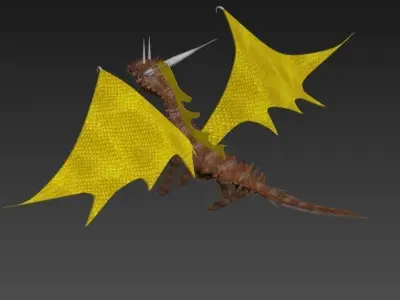 Dragon with wings 3D model