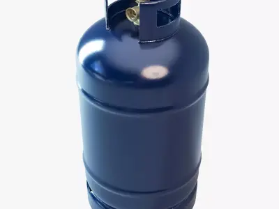 Gas Bottle Cylinder And Valve 3D model