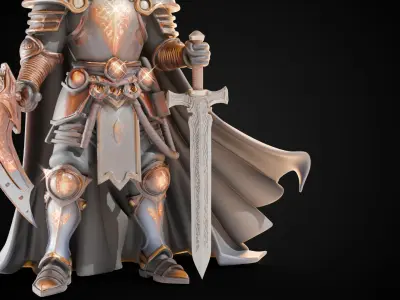 Stylized Sword - Crusader Blade Vow Cutter - Game Ready 3D model