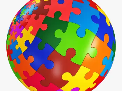 Colored Sphere Puzzle v 4 3D model