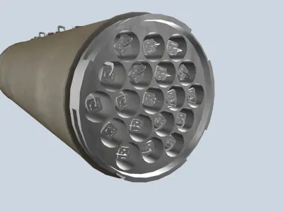 XM-159 Launcher With 70mm Missile Low-poly 3D model