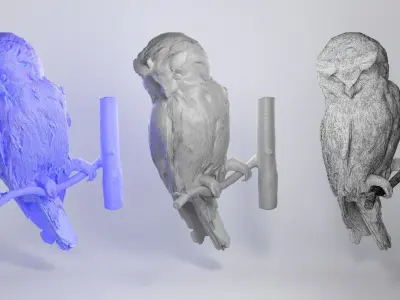 Owl 05 Low-poly 3D model