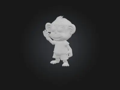 Cartoon Chimpanzee Low-poly 3D model