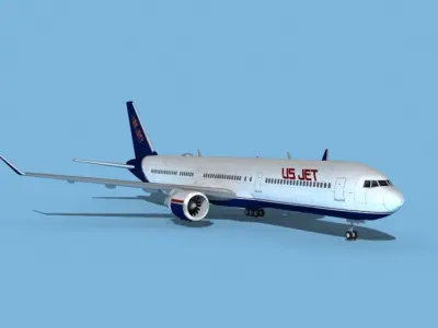 Boeing 767-400 US Jet 3D model