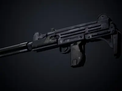 Uzi SMG PBR Low-poly 3D model