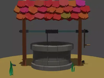 Low Poly Well 3D Model Low-poly 3D model