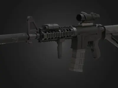 M4A1 Assault Rifle Low-poly 3D model
