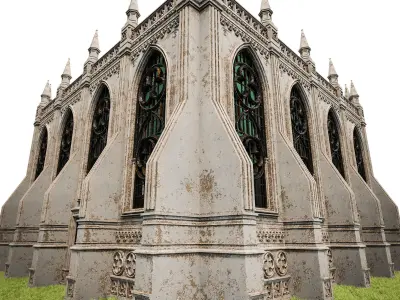 GOTHIC CASTLE BUILDING 17 Low-poly 3D model