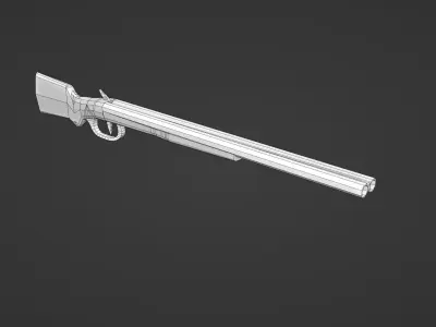 Low Poly Western Shotgun Free low-poly 3D model