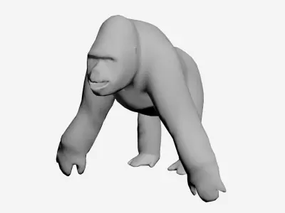 Gorilla-wild animals Low-poly 3D model
