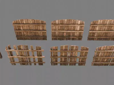 Wooden Fencing Free 3D model