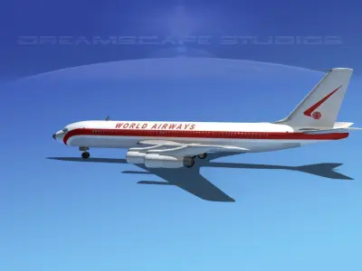 Boeing 707 World Airways 3D model