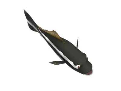Cobia Fish Cartoon Animated Low-poly 3D model