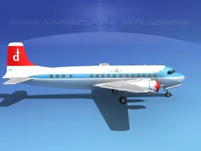 Douglas DC-6 Nordair 3D model