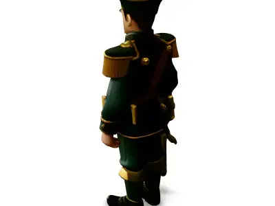 Stylized Military Officer 3D Model Low-poly 3D model