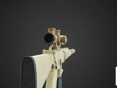 Desert Sniper Rifle  Realistic Low Poly 3D Model PBR Textures Low-poly 3D model