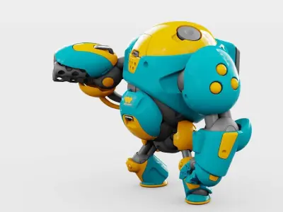 MILITARY BOT S-F500 RIGGED 3D model