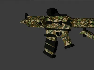 M416 gun with army color 3D model