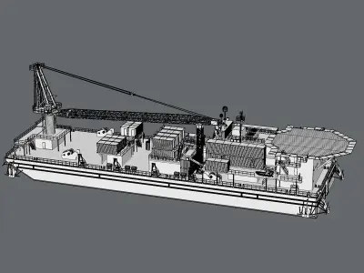 Offshore Barge 3D model