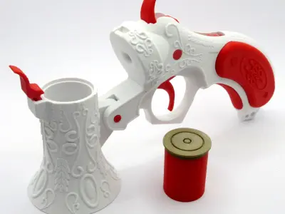 3D Printable Victorian Flare Gun with Working Mechanism 3D print model
