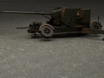 Oerlikon GDF 35 mm Twin Cannon 3D model