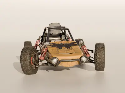 Realistic PUBG Buggy 3D Model - High-Quality Game Asset 3D model
