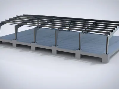 Industrial Metal Hangar  3D model