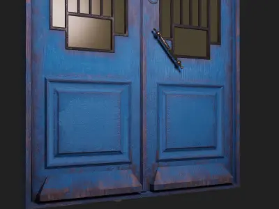 Old door Free low-poly 3D model