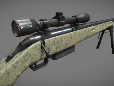Sniper Ruger American Rifle - Vortex Crossfire 2 Low-poly 3D model