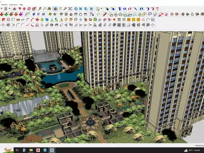 Lake view apartments sketchup models 3D model