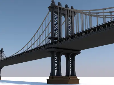 Manhattan Bridge Low-poly 3D model
