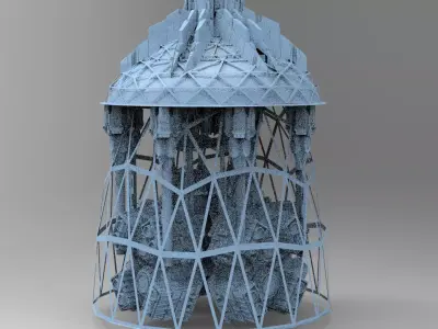  Elven Sci fi Tower Dome 5 Kit bash  3D model