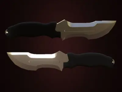 knife package Low-poly 3D model