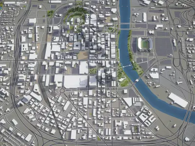 Nashville - city and surrounding area 3D model
