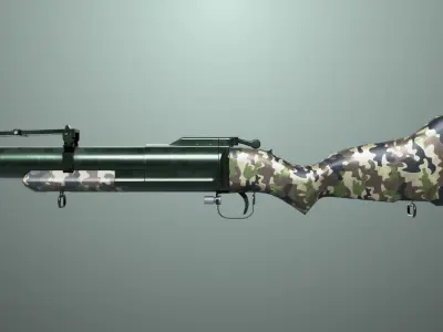 Grenade Launcher 02 Military Green Generic PBR Low-poly 3D model