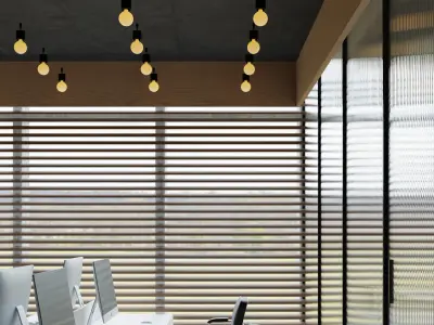 Modern Office Interior with Pantry and Meeting Room 3D model