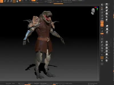 Theropod Rex Man Sculpt Project 3D model