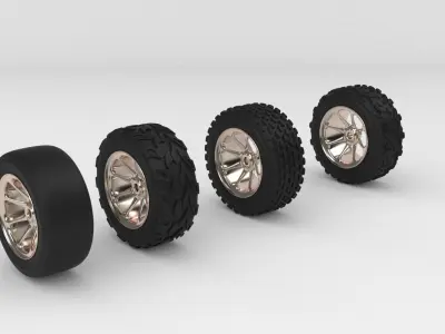 Wheels for RC Car Free 3D model