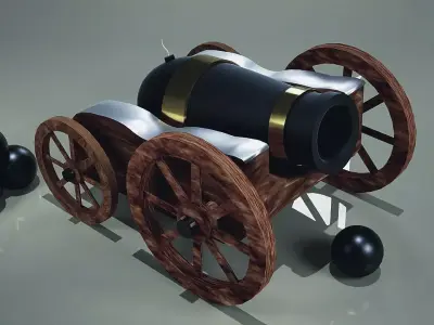 cannon Low-poly 3D model