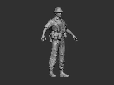 African Soldier - Realistic 3D Model 3D print model